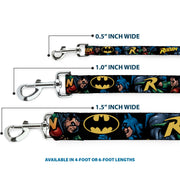Dog Leash - Batman & Robin in Action w/Text Black