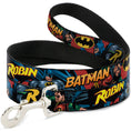 Load image into Gallery viewer, Dog Leash - Batman & Robin in Action w/Text Burgundy
