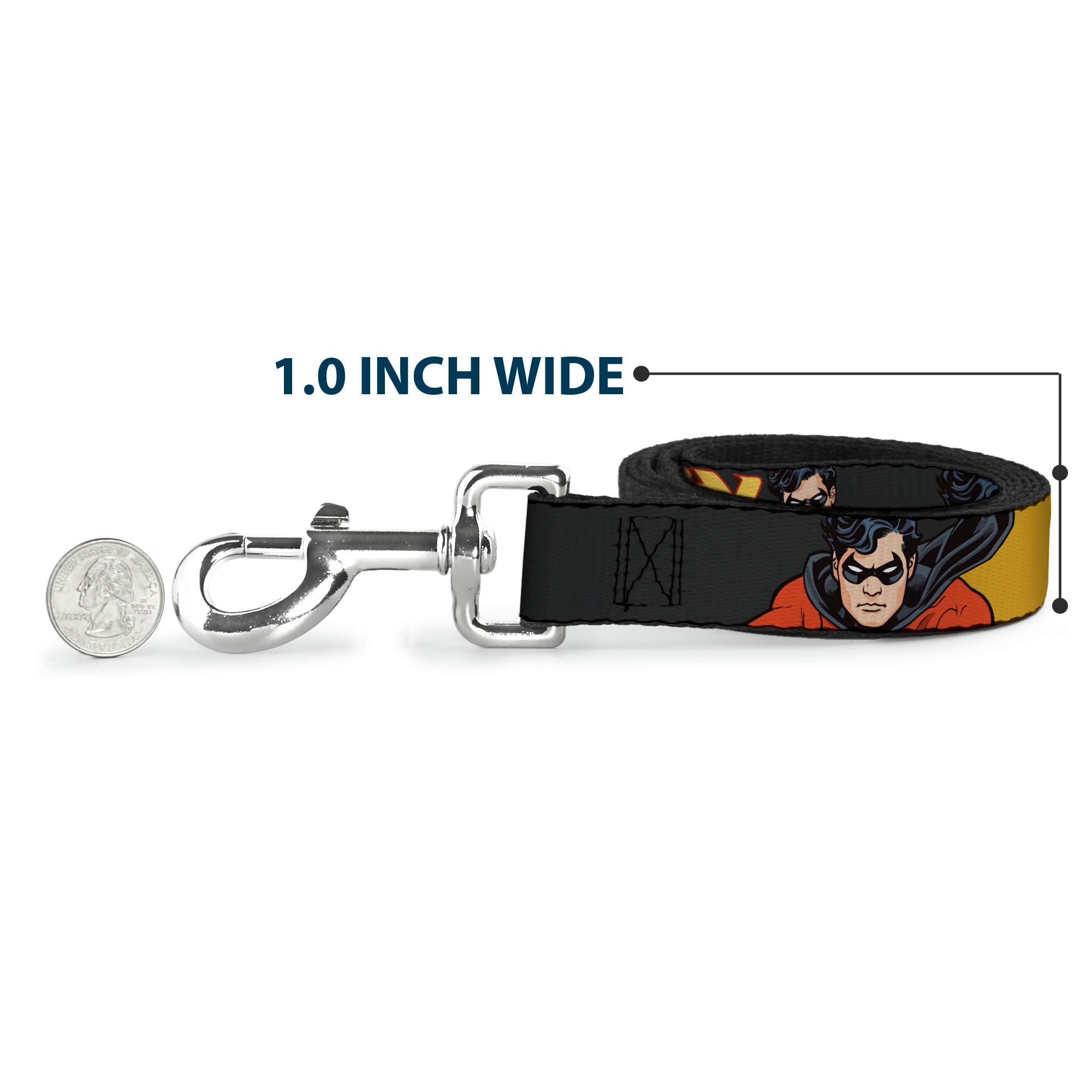 Dog Leash - ROBIN Red/Black Poses Gray