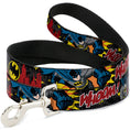Load image into Gallery viewer, Dog Leash - Batman in Action WHOOM! Red Skyline
