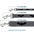Load image into Gallery viewer, Dog Leash - Retro Bat Logo Gray/Black
