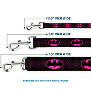 Dog Leash - Batman Shield/Chainlink Black/Hot Pink