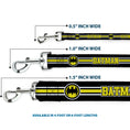 Load image into Gallery viewer, Dog Leash - BATMAN/Bat Signal Triple Stripe Black/White/Yellow
