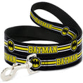 Load image into Gallery viewer, Dog Leash - BATMAN/Bat Signal Triple Stripe Black/White/Yellow
