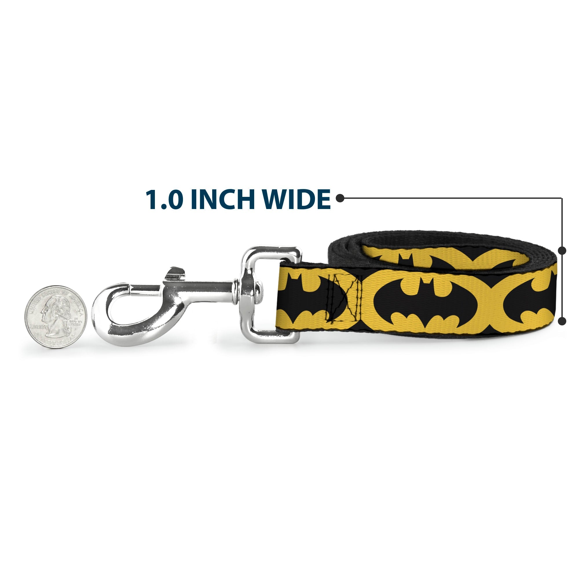 Dog Leash - Bat Signal-5 Black/Yellow/Black