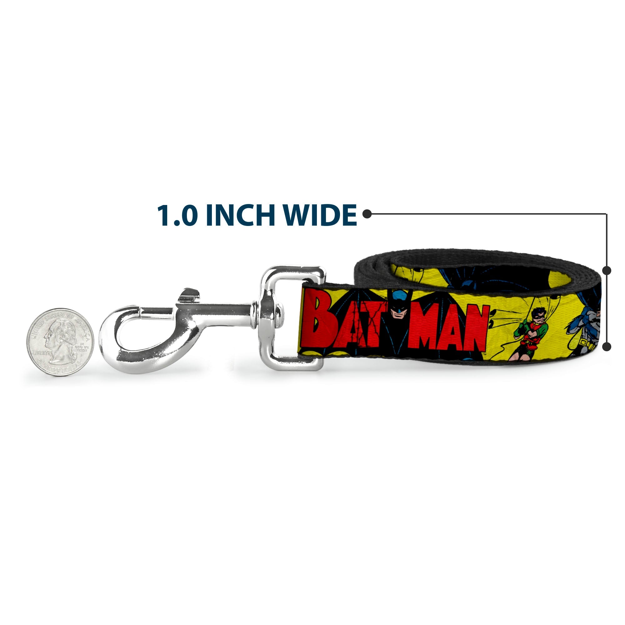 Dog Leash - Classic BATMAN Issue #1 Robin & Batman Cover Pose Yellow/Red