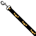 Load image into Gallery viewer, Dog Leash - DC League of Super-Pets Batman Bat Logo Black/Yellow
