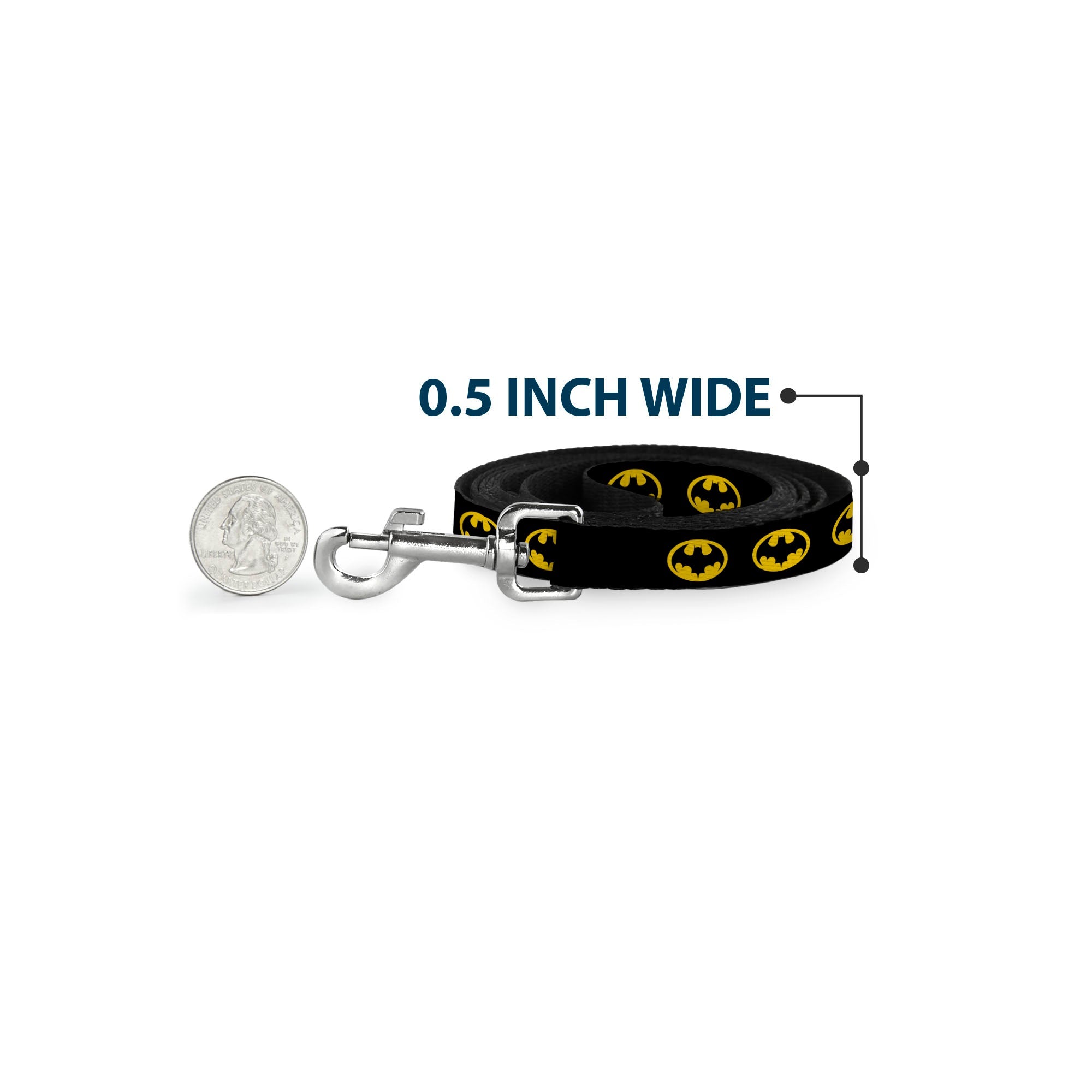 Dog Leash - Batman 1989 Logo Black/Yellow
