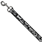 Dog Leash - Batman Gotham City Graffiti Collage Black/White