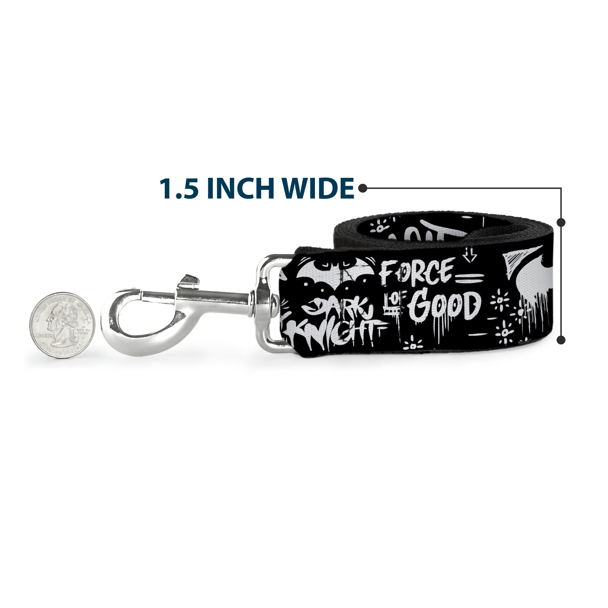 Dog Leash - Batman Gotham City Graffiti Collage Black/White