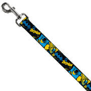 Dog Leash - BATMAN Poses and Logo Collage Black/Blue/Yellow