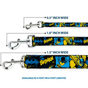 Dog Leash - BATMAN Poses and Logo Collage Black/Blue/Yellow
