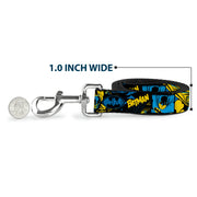 Dog Leash - BATMAN Poses and Logo Collage Black/Blue/Yellow