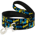Load image into Gallery viewer, Dog Leash - BATMAN Poses and Logo Collage Black/Blue/Yellow
