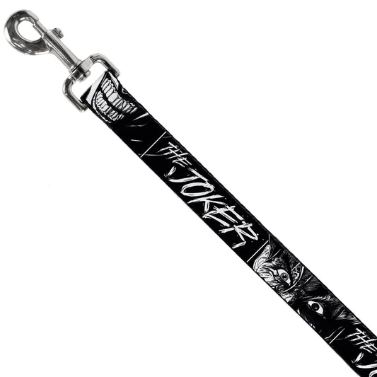 Dog Leash - THE JOKER Smiling Eyes Sketch Close-Up Black/White