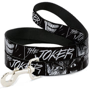 Dog Leash - THE JOKER Smiling Eyes Sketch Close-Up Black/White