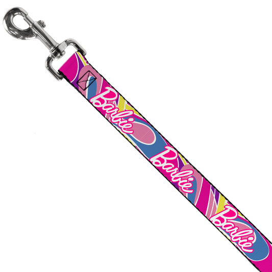 Dog Leash - BARBIE Script Signature Logo Abstract Multi Color/White