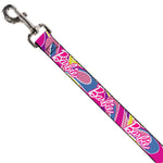 Dog Leash - BARBIE Script Signature Logo Abstract Multi Color/White