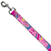 Dog Leash - BARBIE Script Signature Logo Abstract Multi Color/White