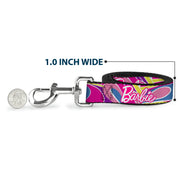 Dog Leash - BARBIE Script Signature Logo Abstract Multi Color/White