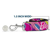 Dog Leash - BARBIE Script Signature Logo Abstract Multi Color/White
