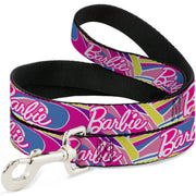 Dog Leash - BARBIE Script Signature Logo Abstract Multi Color/White