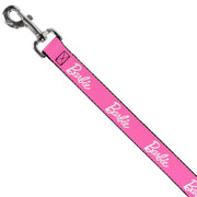 Dog Leash - BARBIE Script Signature Logo Pink/White