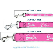 Dog Leash - BARBIE Script Signature Logo Pink/White
