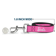 Dog Leash - BARBIE Script Signature Logo Pink/White