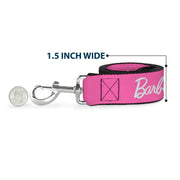Dog Leash - BARBIE Script Signature Logo Pink/White