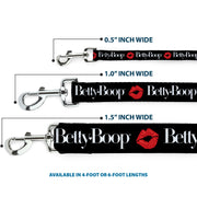 Dog Leash - BETTY BOOP Text and Kiss Black/White/Red