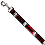 Dog Leash - Betty Boop Winking Kiss Pose with XOXO Text Polka Dot Black/Red/White