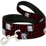 Dog Leash - Betty Boop Winking Kiss Pose with XOXO Text Polka Dot Black/Red/White