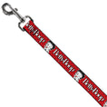 Load image into Gallery viewer, Dog Leash - BETTY BOOP Winking Kiss Pose and Text Reds/Black/White
