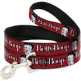 Load image into Gallery viewer, Dog Leash - BETTY BOOP Winking Kiss Pose and Text Reds/Black/White
