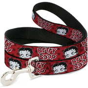 Dog Leash - BETTY BOOP Face and Text Polka Dot Reds/Black/White