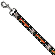 Dog Leash - BETTY BOOP Salute Pose and Text Stars Black/White/Yellow/Red