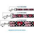 Load image into Gallery viewer, Dog Leash - BETTY BOOP Face and Text Hearts Black/White/Red
