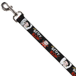 Dog Leash - BETTY BOOP Angel and Devil Poses with Text Black/White/Red