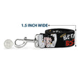 Load image into Gallery viewer, Dog Leash - BETTY BOOP Angel and Devil Poses with Text Black/White/Red
