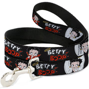 Dog Leash - BETTY BOOP Angel and Devil Poses with Text Black/White/Red