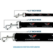 Dog Leash - CORVETTE C5 Logo Black/Gray/White/Red Repeat