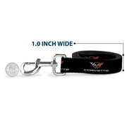 Dog Leash - CORVETTE C5 Logo Black/Gray/White/Red Repeat