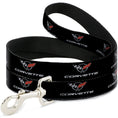 Load image into Gallery viewer, Dog Leash - CORVETTE C5 Logo Black/Gray/White/Red Repeat
