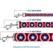 Dog Leash - Captain America Shield Repeat Navy