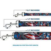 Dog Leash - CAPTAIN AMERICA w/Avengers Logo Cityscape