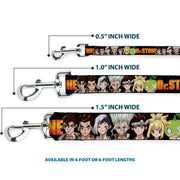 Dog Leash - DR. STONE Title Logo and Character Group Black