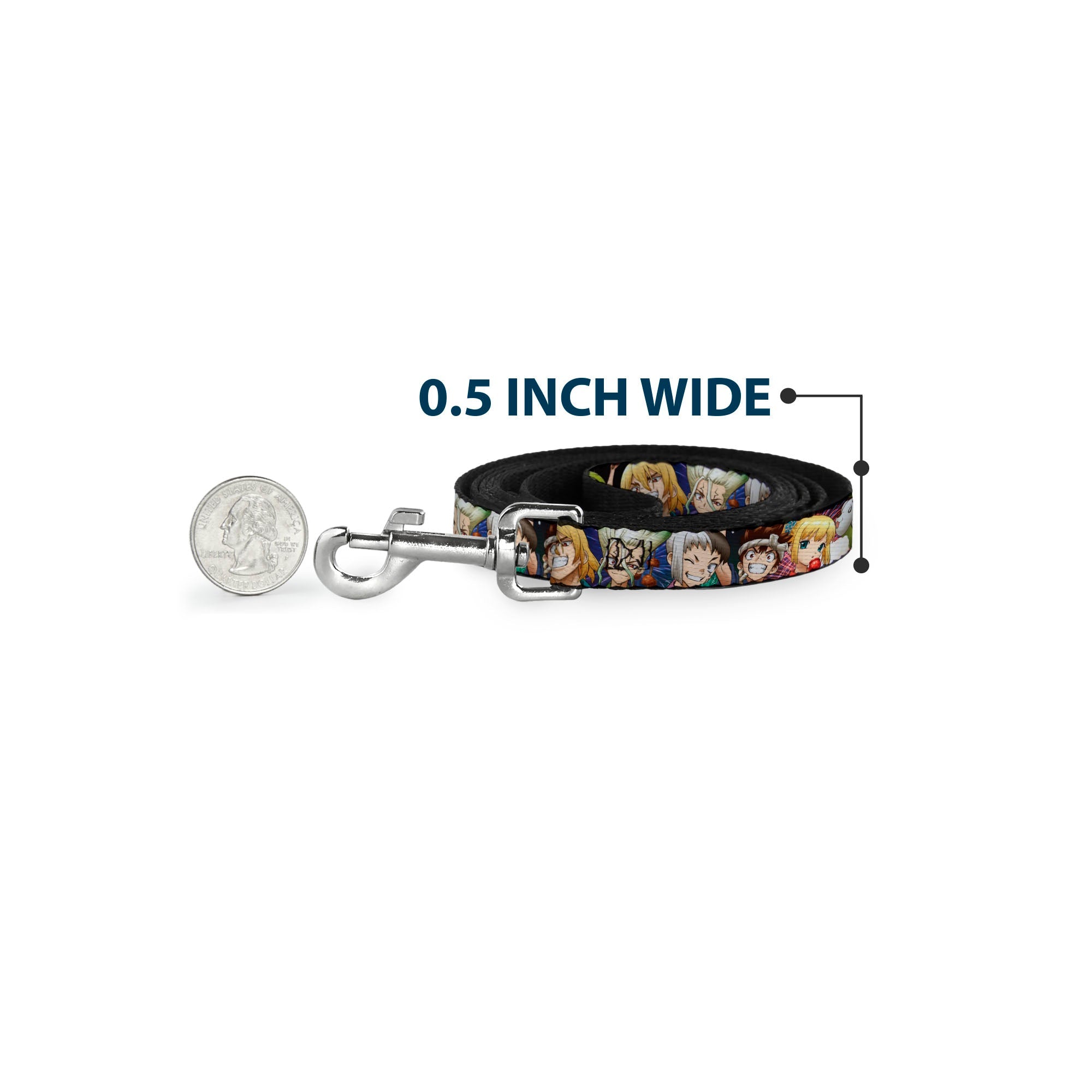 Dog Leash - Dr. Stone Character Group Faces Close-Up