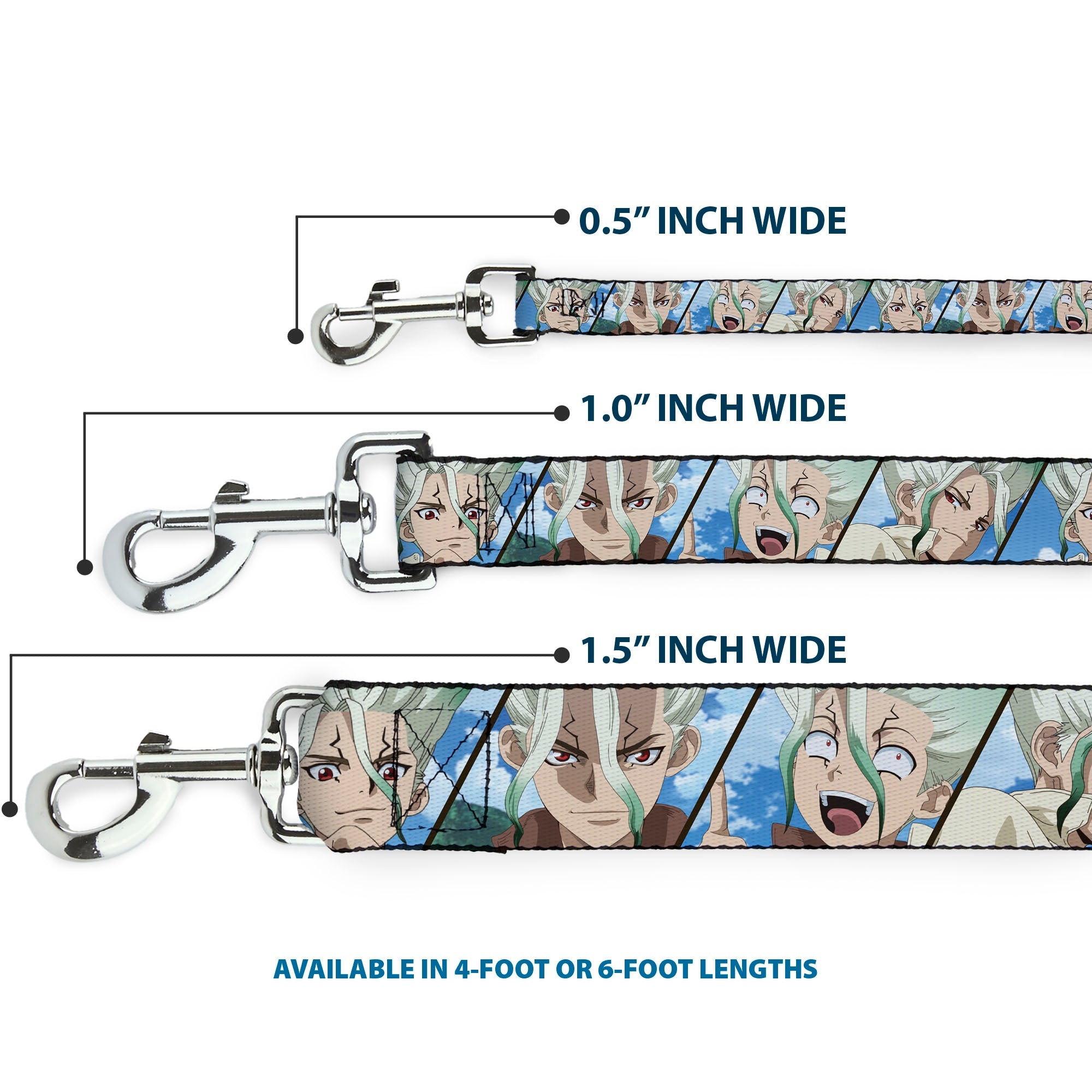 Dog Leash - Dr. Stone Senku Ishigami Expression Blocks Blues