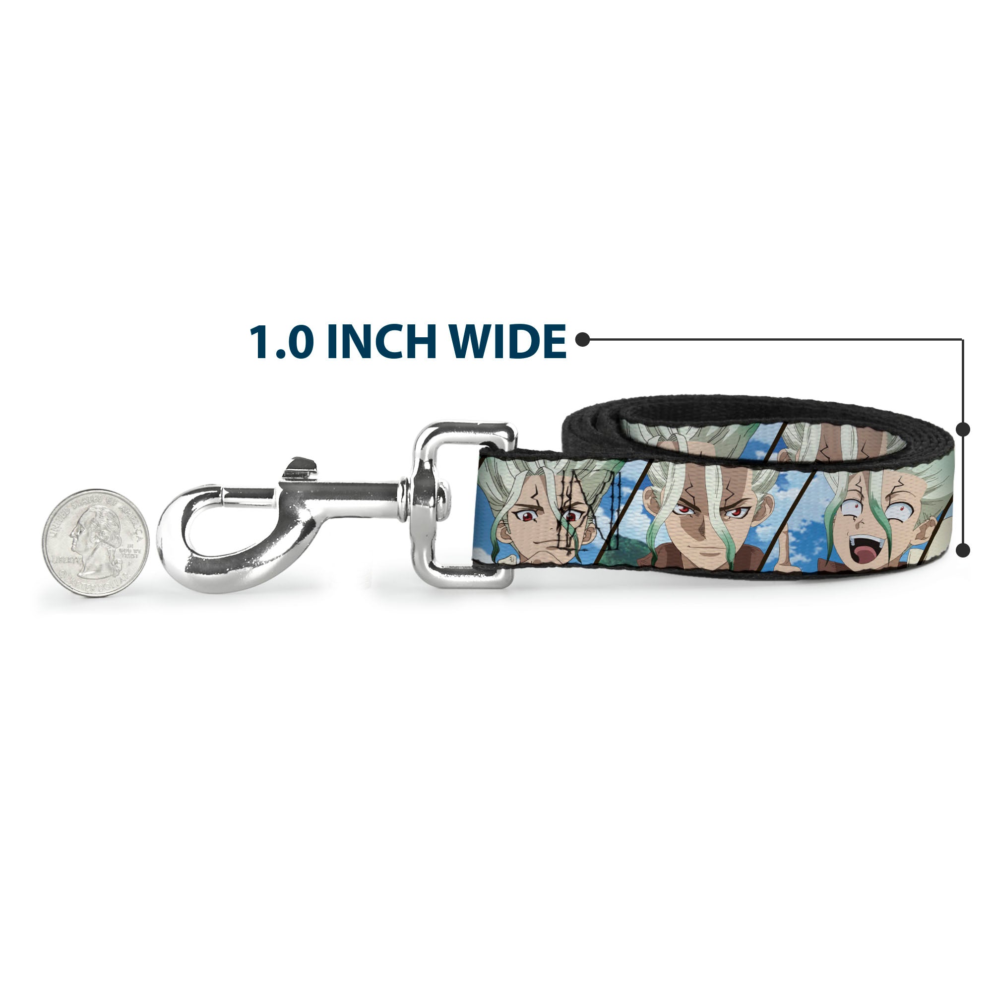 Dog Leash - Dr. Stone Senku Ishigami Expression Blocks Blues